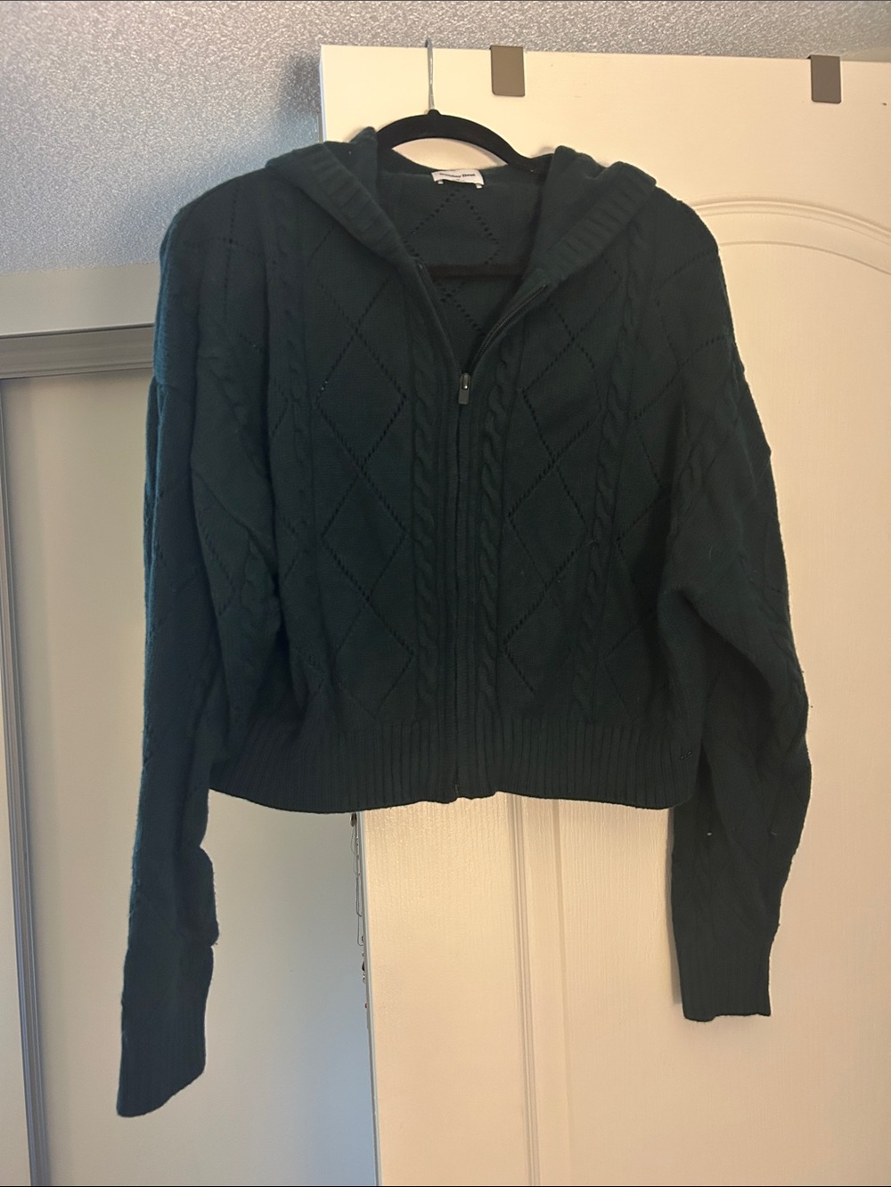 Sunday Best Octavia Dark Green Cable Zip Hoodie Cardigan